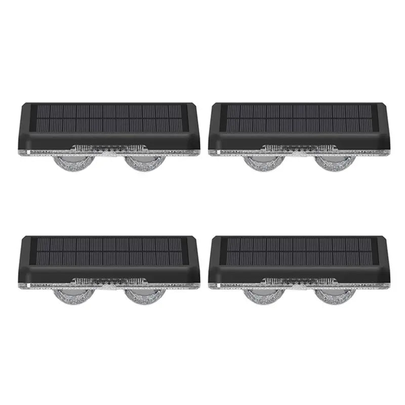 A69eoutdoor LED Solar Wall Lamp 4PCS RGB For Garden Courtyard Decor Light Fixture Auto On/Off Fence Lighting