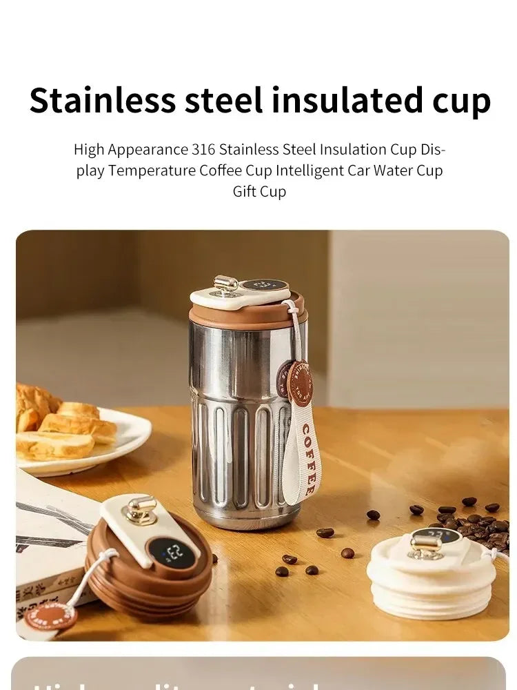 450ML Stainless Steel Thermo Water Bottle LED Temperature Display Coffee Cup Keep Cold and Heat Thermal Mug Travel Vacuum Flask