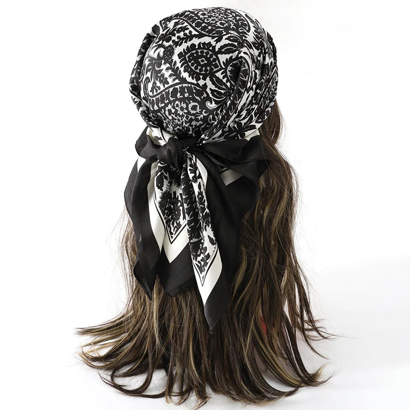 Lady Hair Dot Scarf Female Silk Square Scarves Head Wraps for Women Bandana Fashion Foulard Shawls Female Neckerchief Summer