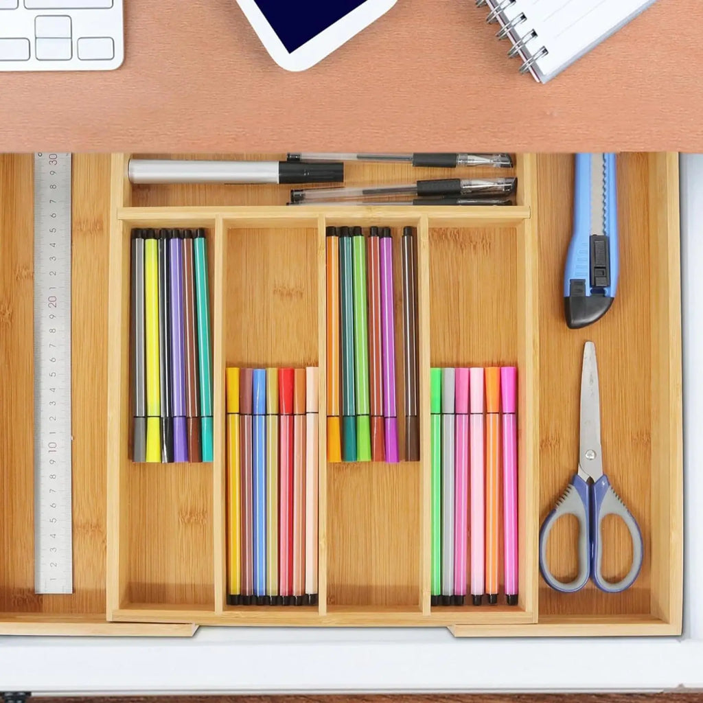 Adjustable Cutlery Tray Drawer Organizer Wooden Divider Organizer Drawer Storage Rack Cutlery Rack For Home Kitchen Restaurant