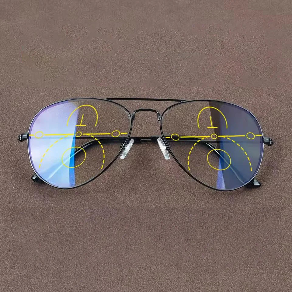 Large Frame Photochromic Progressive Reading Glasses Men Chameleon Glasses Male Change Color Sun Glasses Driver Diopters Eyewear
