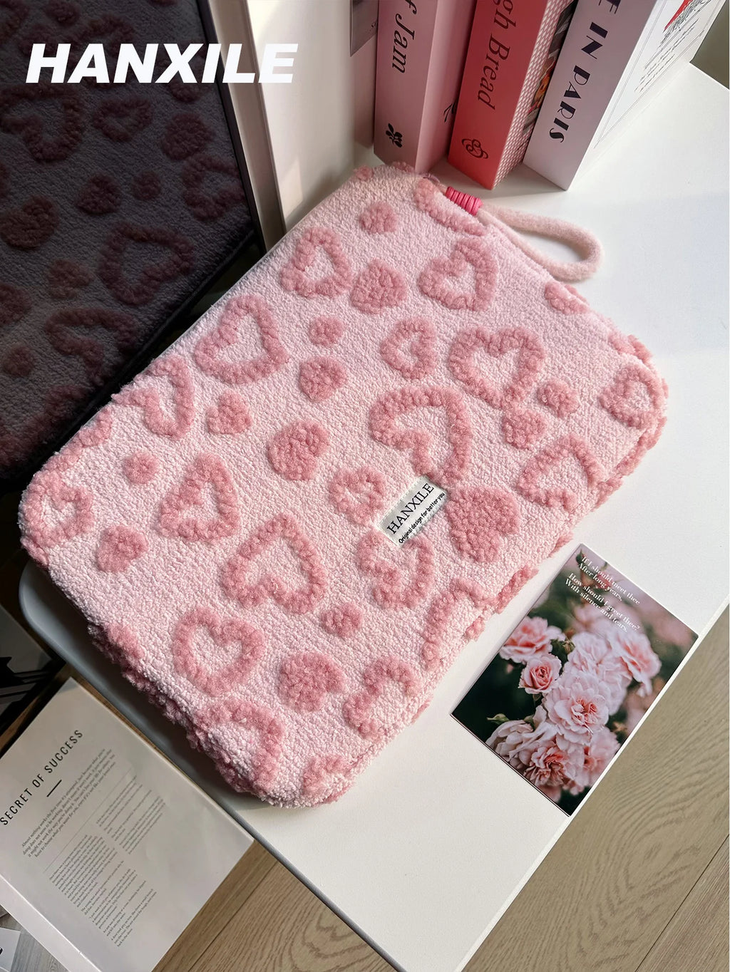Plush Love Heart Laptop Bag iPad Tablet Bag 11/13/ 15inch Laptop Storage Bag