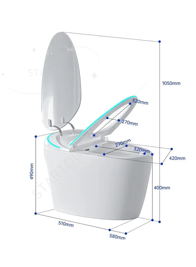 Modern Electric Bidet Smart Toilet Set Dual Flush Rimless Design  Ceramic Control