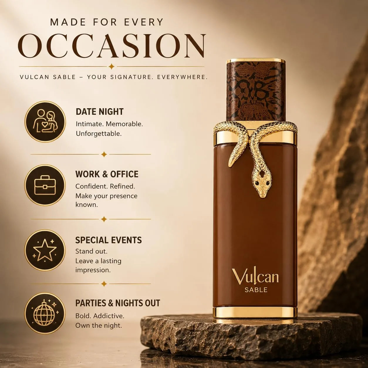 French Avenue Vulcan Sable -  Whiskey, Coriander, Tonka, Patchouli, Benzoin -  Eau De Parfum 3.4Oz/100ml
