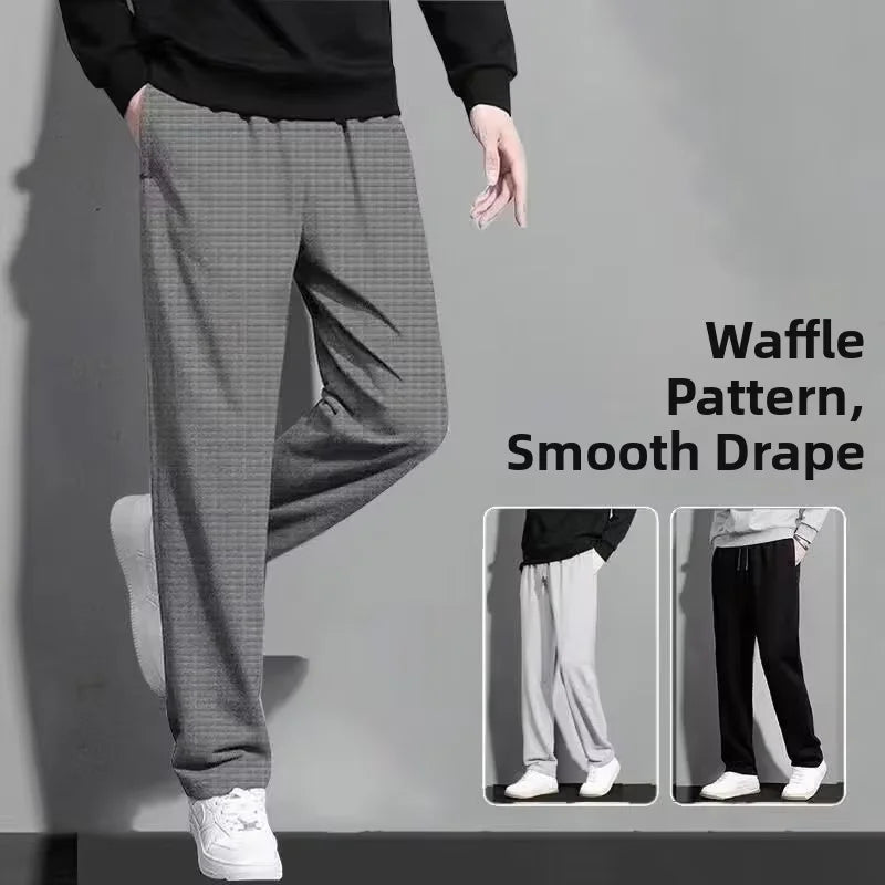 Pant Men 2026 Casual Spring/Autumn Straight-Leg Sweatpants Wide-Leg Elastic Waist Sportswear Pants Men's Clothing