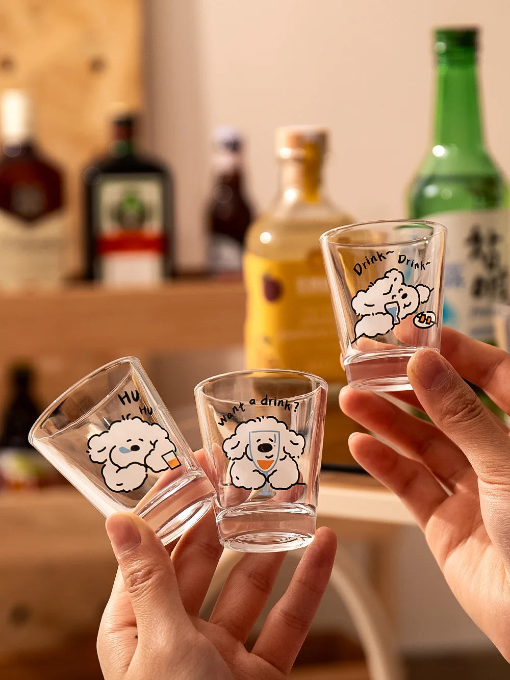 50ml Liquor Cup Shot Glass Drinking Glasses Glass Cups Household Soju Cups Cann