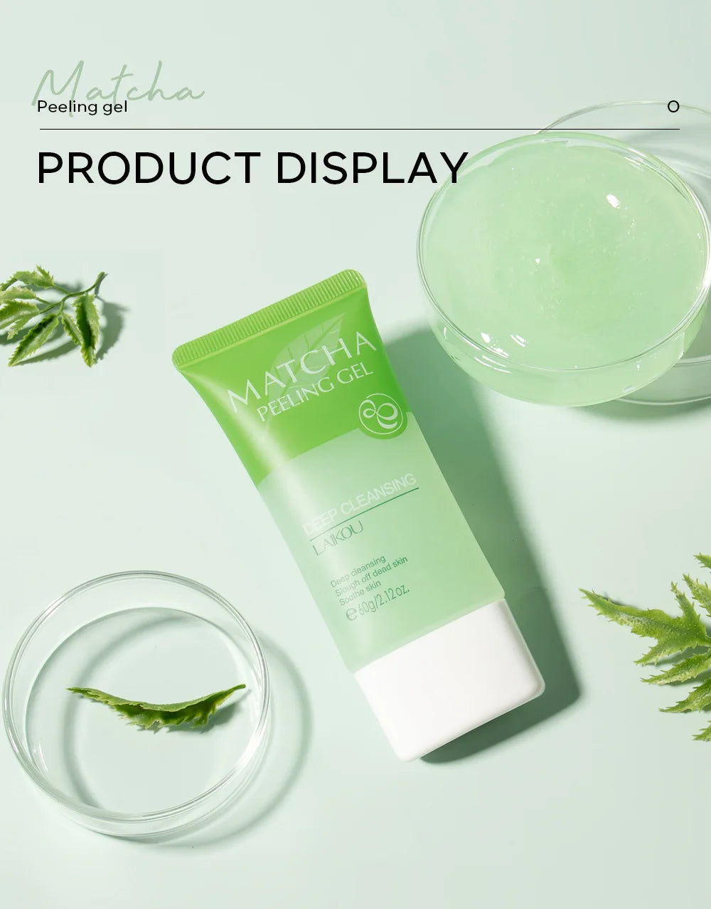 Matcha Peeling Gel Gentle Oil Control Body Face Scrub Cleansing Pores Treatment Acne Remove Blackhead Facial Exfoliation Gel