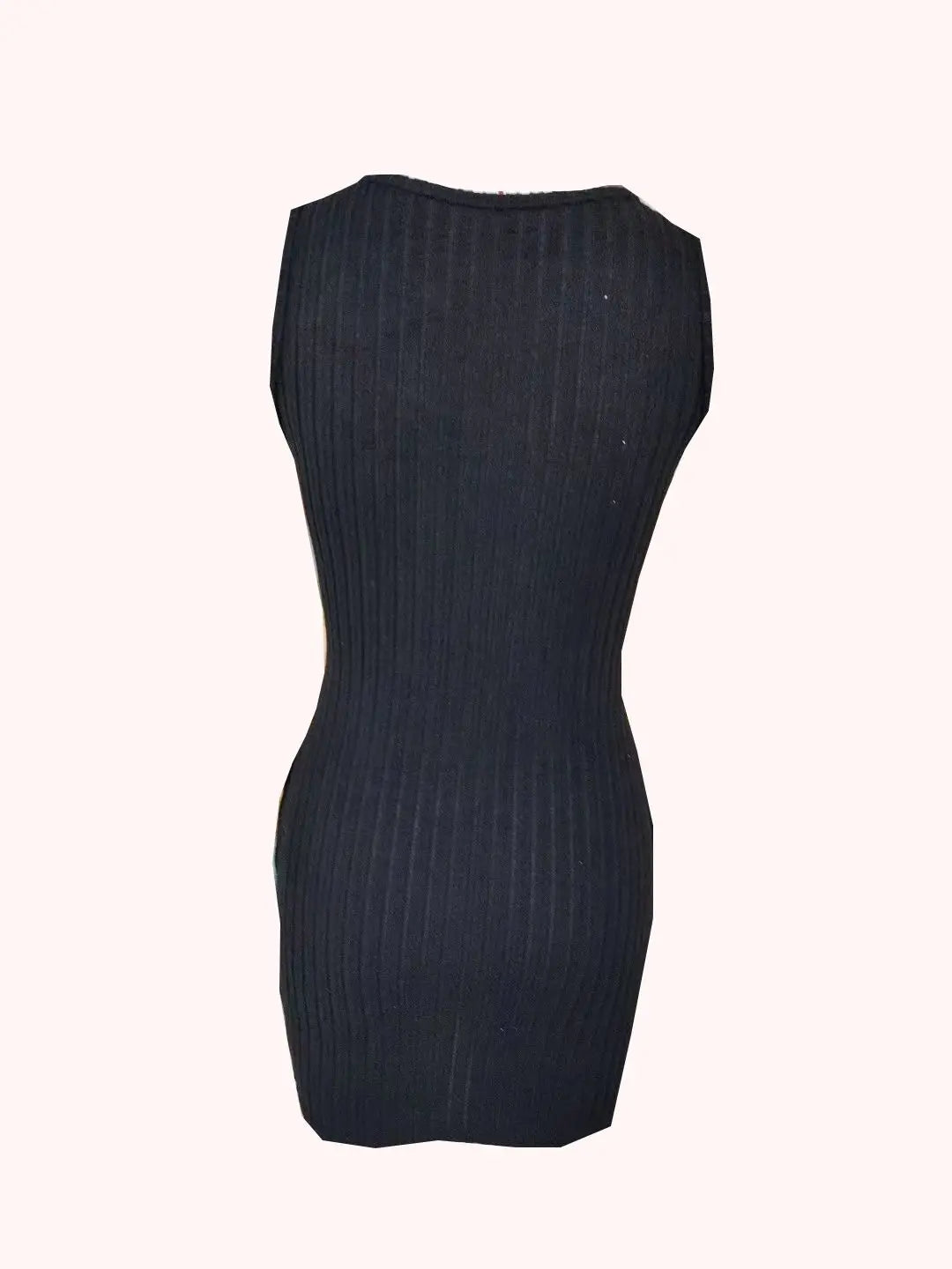 For Spring  Summer  Women's Clothing Button Front With Pocket Tank Dress  Elegant Sleeveless Bodycon Dress