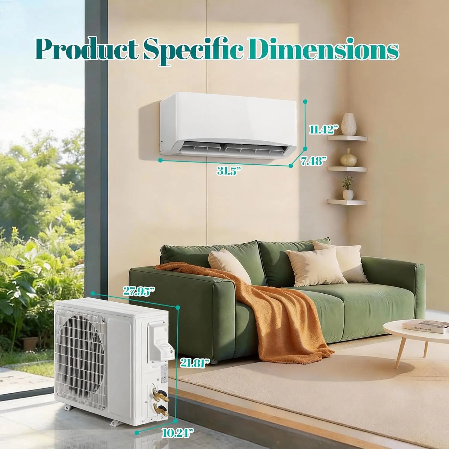 12000 BTU Mini Split Air Conditioner,17 SEER2 115V with Remote Control Home | Inverter Wall AC with 1 Ton Heat Pump, Customized