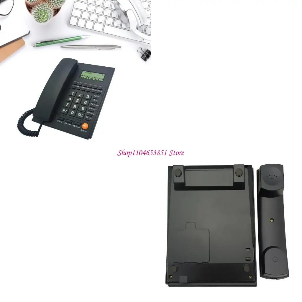 Home Landline Fixed Telephone Desk Phone with Caller Identification Corded Phone Noise Reduction Speed Dial