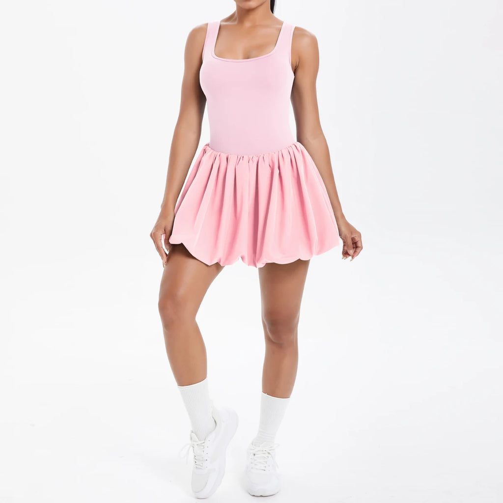 Athletic Yoga Fitness Dress Fitness High Stretch Slim Double Side Non-slip Women's Sports Dresses