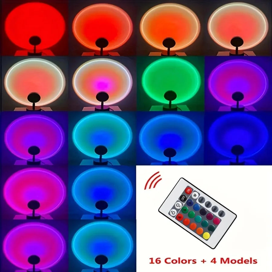 LED Sunset Lamp Sunset Atmosphere Nightlight Living Room Bedroom Desktop Decorative Lights