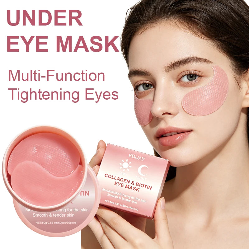 FDUAY Biotin Collagen Dual-Effect Eye Patches 30 Pairs Easy to Fit Busy Daily Routine Skin Care Beauty Treatments