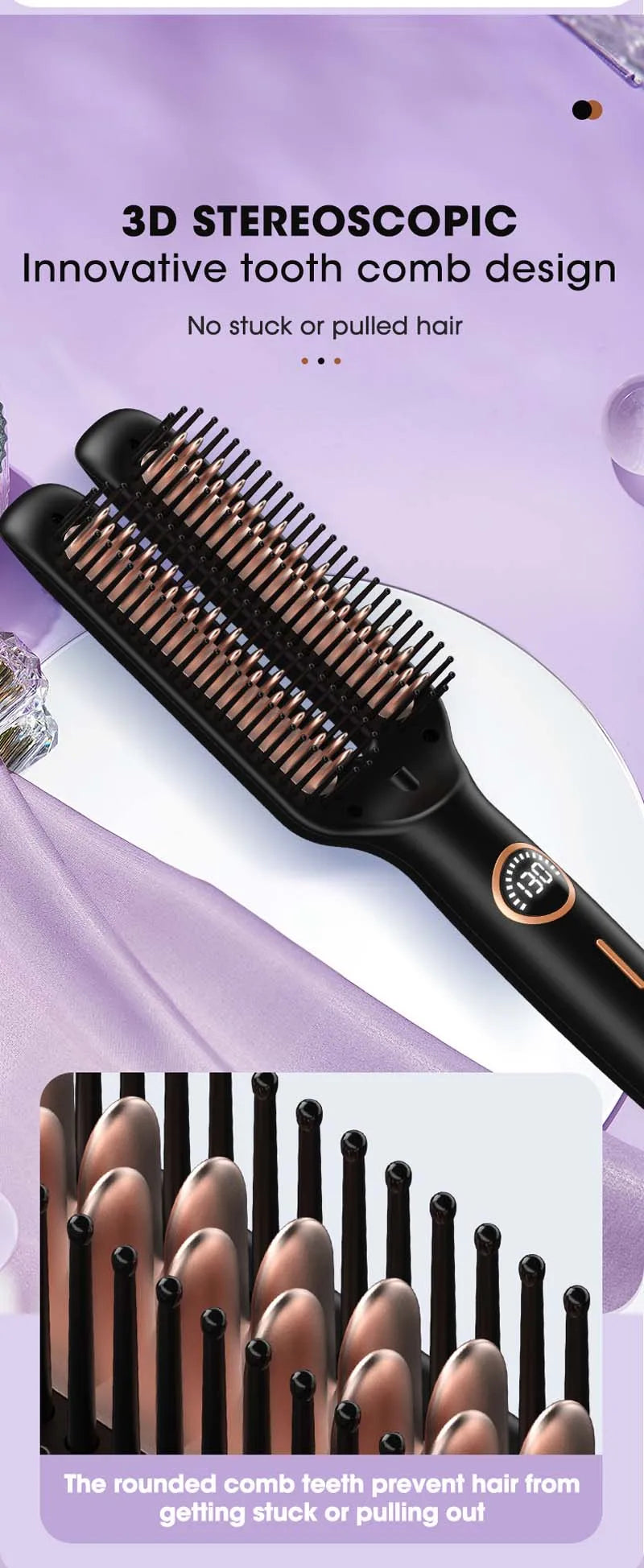 Electric Straightening Brush One-Step Heated Straightener Flat Iron Smooth Anti Frizz Hair Electric Brush Straightener Comb
