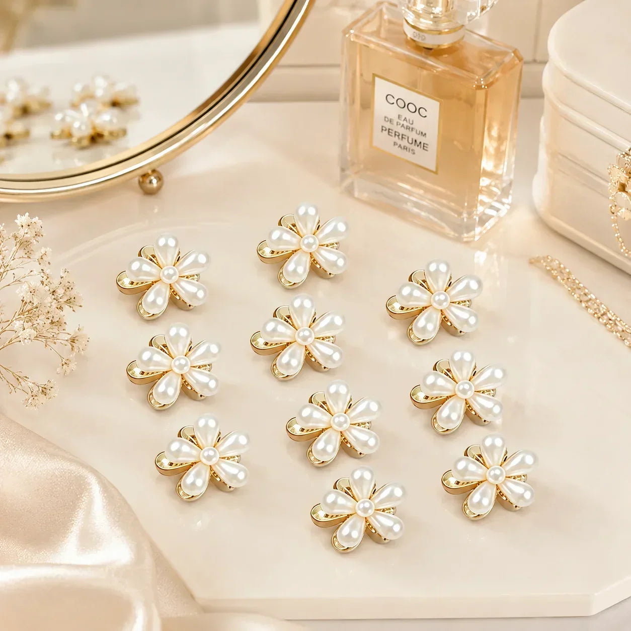 6/10PCS Cute Mini Flower Hair Claw Clips Colorful Opal Hairpins Sweet Small Hair Accessories for Girls Fashion Hair Accessories