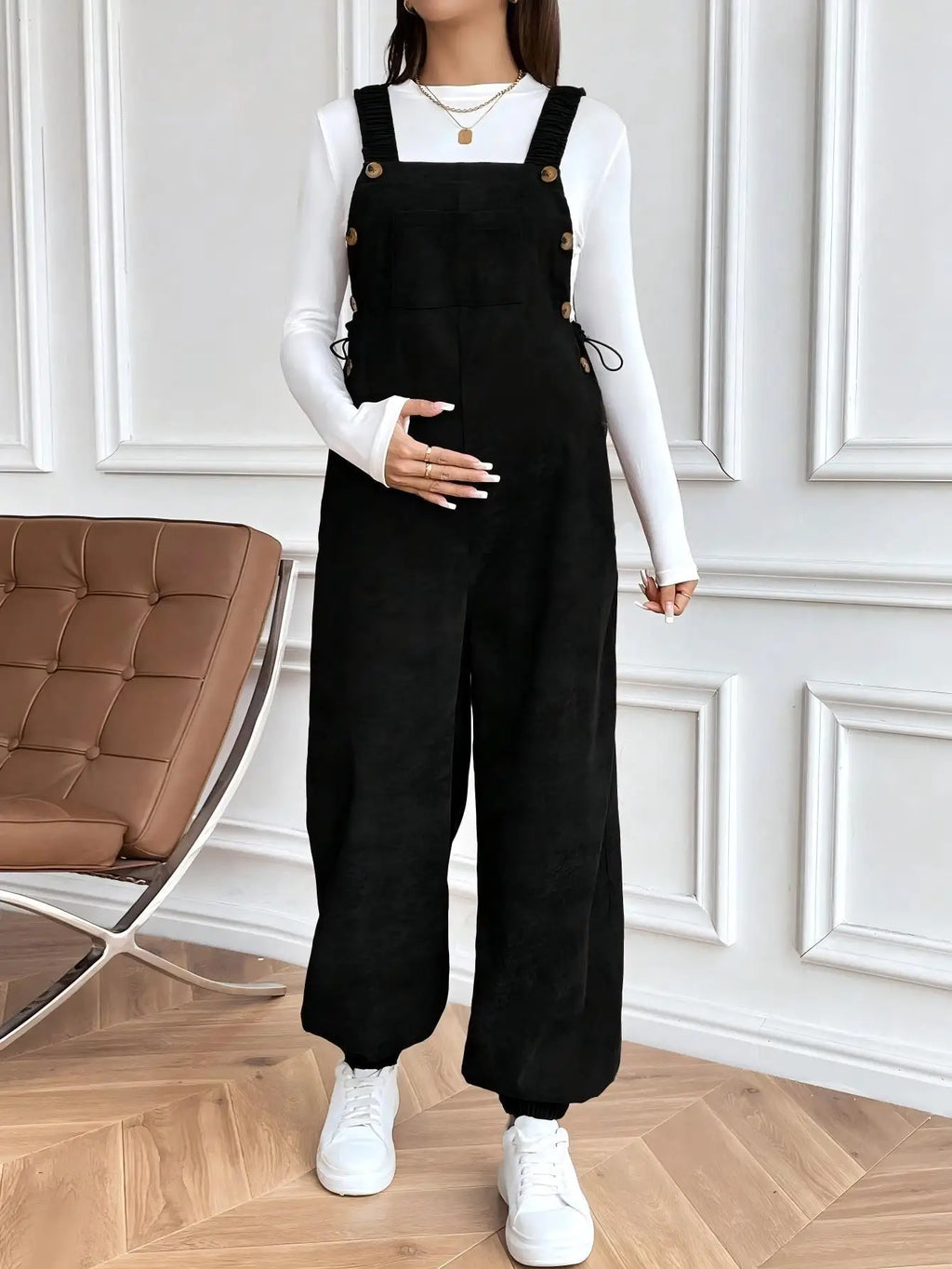 Maternity Corduroy Bib Overalls Pants For Pregnant Women Clothes Pregnancy Adjustable Waist Jumpsuits Suspenders Trousers Pants