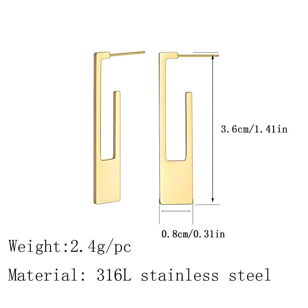 Kinitial Rectangle Earring Art Deco Earrings Modern Rectangle Bar Earrings Modern Trendy Jewelry For Women