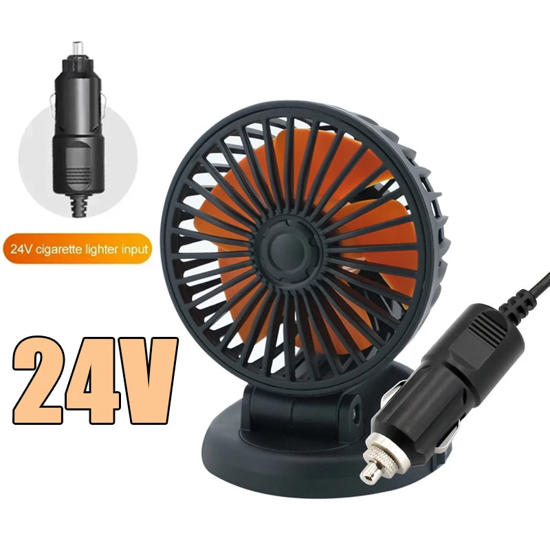1/2/3 Head Car Fan Summer Air Cooler USB/12V/24V Adjustable 2 Speeds Silent Fan for Home Desk Office & Car