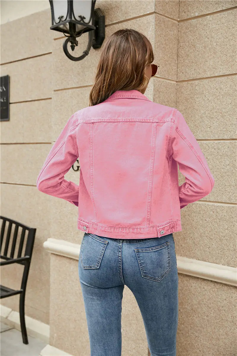 2025 Fashion Slim Fit Lapel Denim Jacket Europe and America