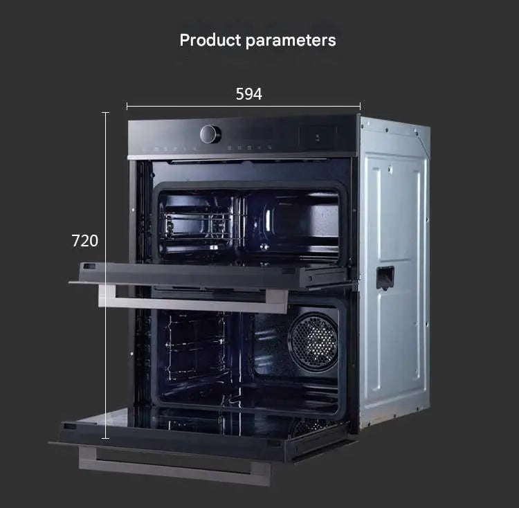 85L electric steam and grill and convection touch control built-in double oven double wall oven
