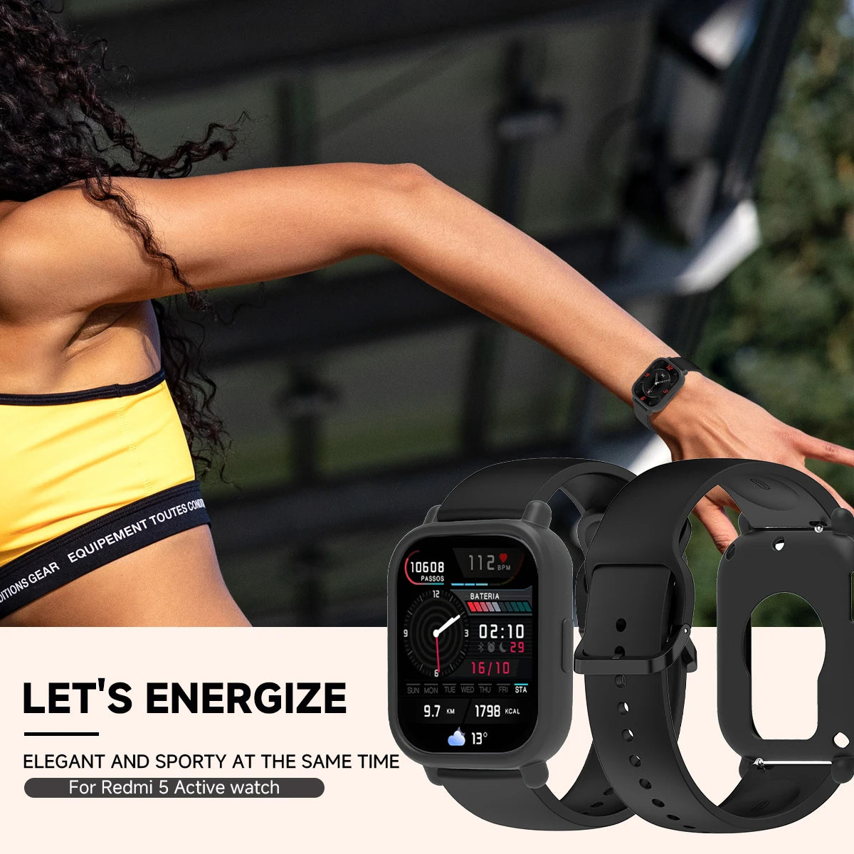 for Redmi Watch 5 Lite / 5 Active Silicone Case + Strap Repacement Bracelet Belt Smart correa Watchband Protective Shell Cover