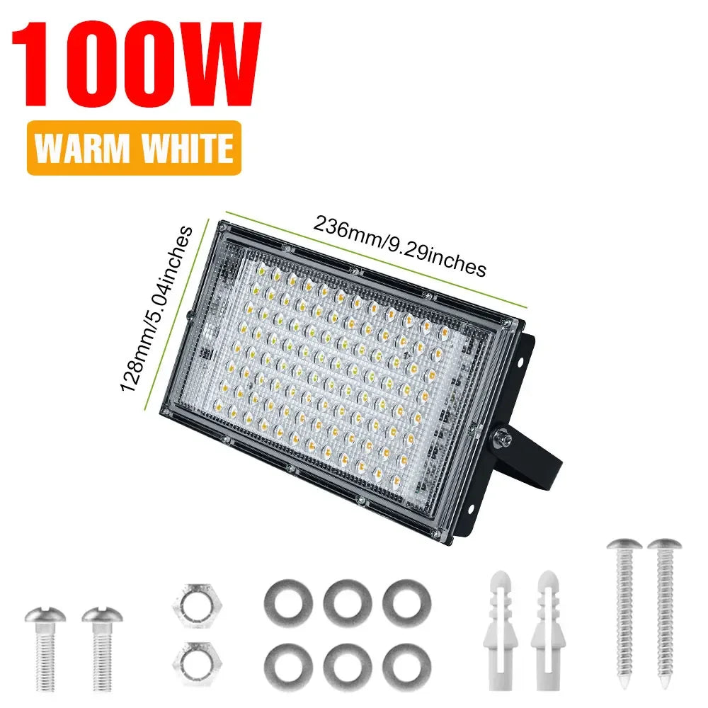 200W Outdoor LED Flood Light IP65 Waterproof Street Lamp 220V Spotlight Storage Room Corridor Gardn Lighting Cold/Warm White