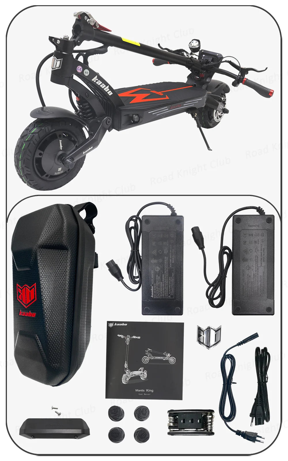 KAABO Mantis King GT 60V 24Ah Battery 1100W*2 Motor 70km/h Full Hydraulic Brake Central Display IPX5 WaterProof Electric Scooter