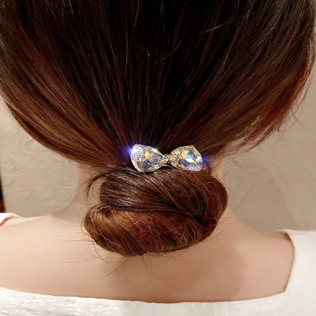 1PC Rhinestone Ribbon Headband High-value Simple Pillow Head Ribbon Hair Rope Tie Ponytail Hair Circle Headwear