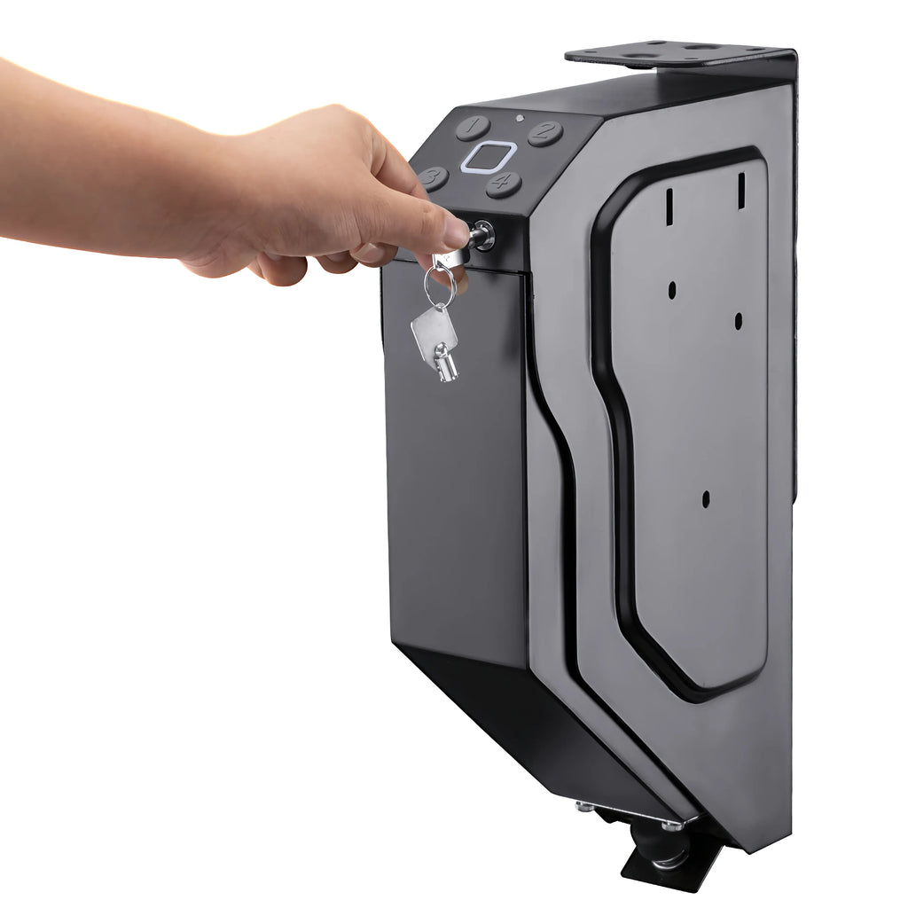 Gun Safes Pistol Box Biometric Fingerprint/Password Steel Gun Box Unlock Anti-Burglary with Keys Strongbox For Desk Cabinet