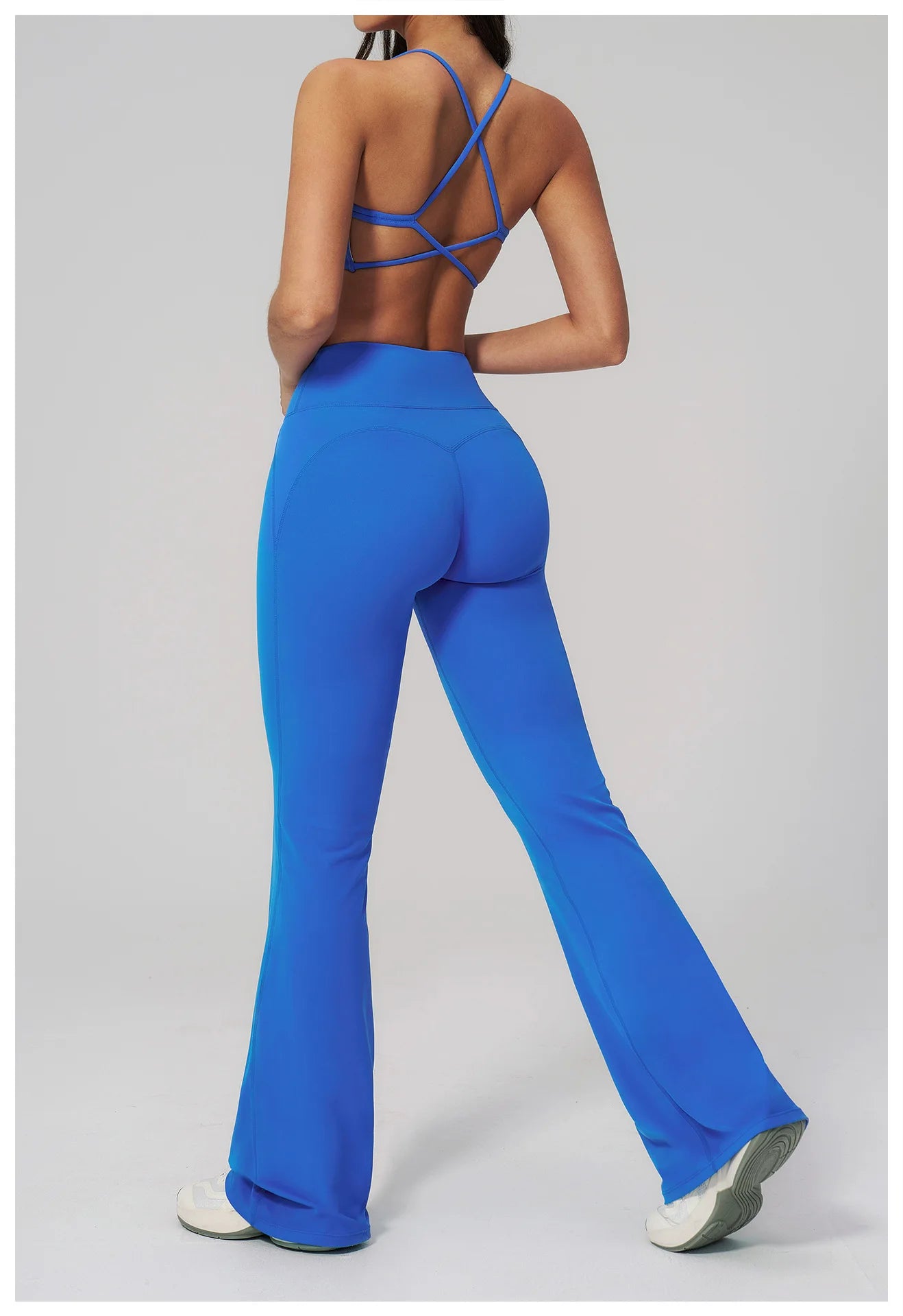 Women's Tracksuits 2PCS Flared Pants Yoga Set Gym Fitness Outfits Female Shockproof Sports Bra Yoga Workout Clothes Sports Sets