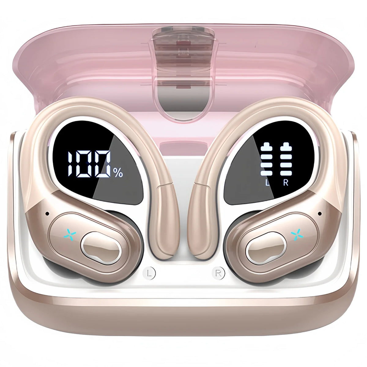 Bluetooth 6.0 Headphones HD65 Wireless Earbuds 75hrs Sport Bluetooth Earphone with Noise Cancelling Mic IPX7 Waterproof Headsets