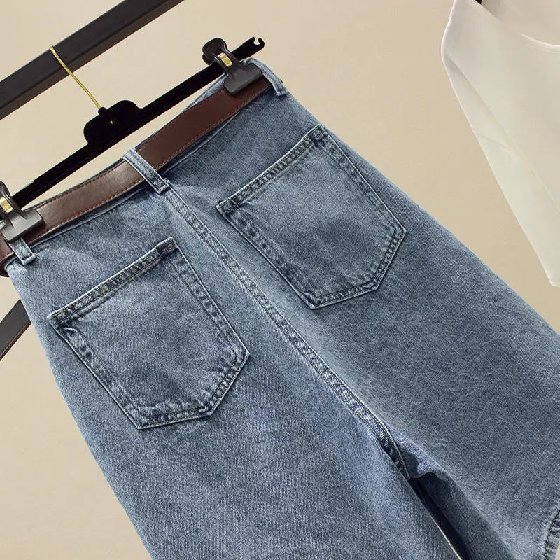 High Waist Denim Shorts Women's Loose Wide Leg Pants Five Parts Summer New Style Casual Comfortable Blue Jeans High Waist Shorts