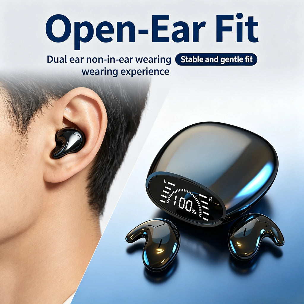 Ultra Thin Cloud-Fit Invisible Earphones Ergonomic Lightweight Earbuds Comfortable for Side Sleeping Smooth Wearing with HD Mic