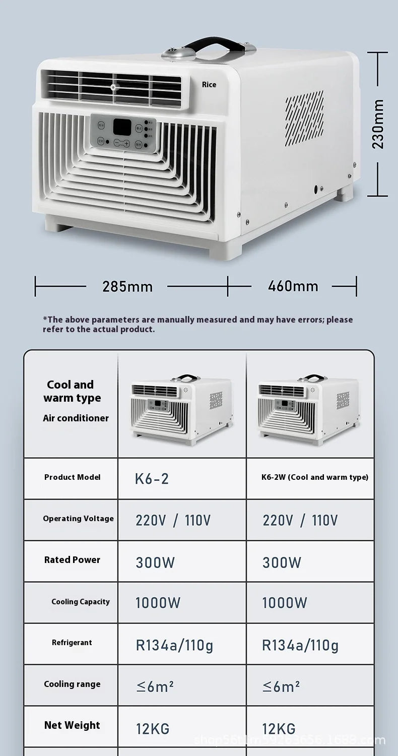 Portable Camping Tent Air Conditioner Low Noise Mini Air Conditioning For Bedroom Motorhome Camper Van Truck 110V-220V