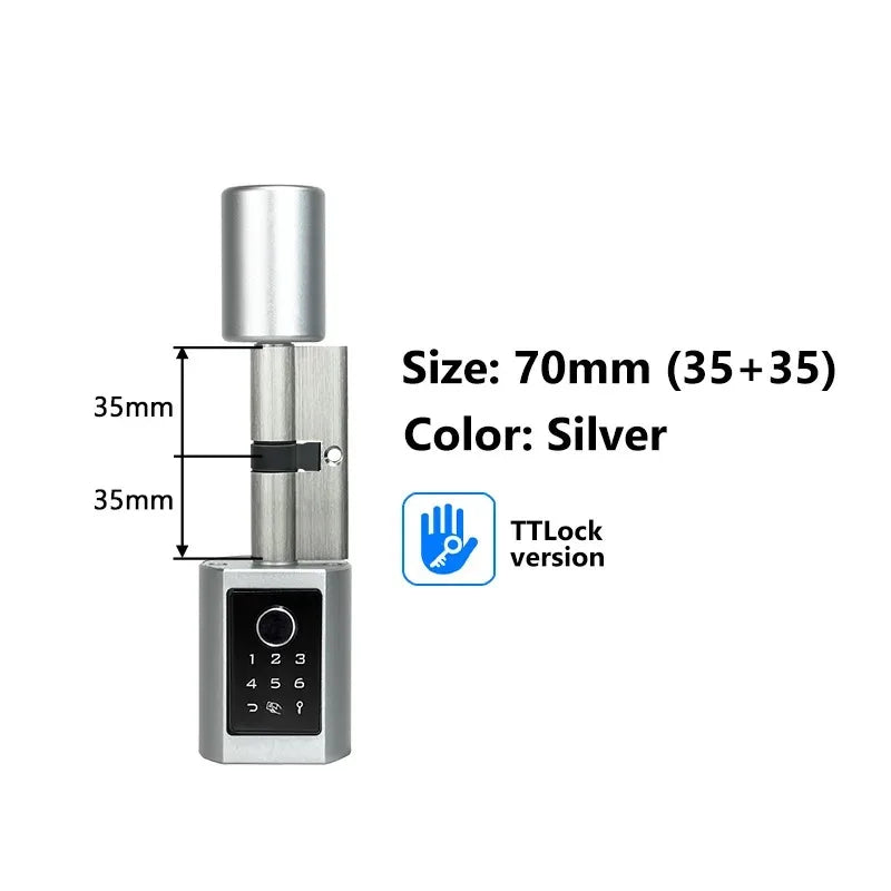 Easy Replacement Cylinder Smart Lock APP TTlock Bluetooth Fingerprint Password NFC Unlock Auto Lock/ Unlock Security Protection