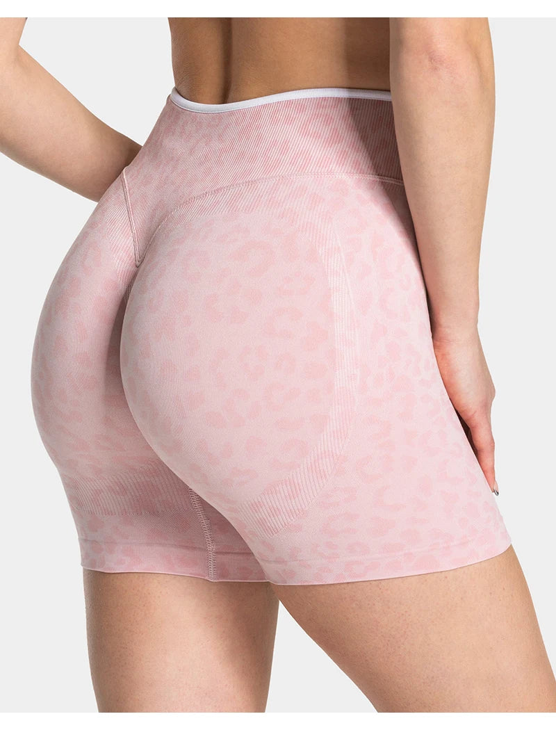 Women's Yoga Shorts Leopard Zebra Print High Waist Athletic Gym Workout Running Shorts