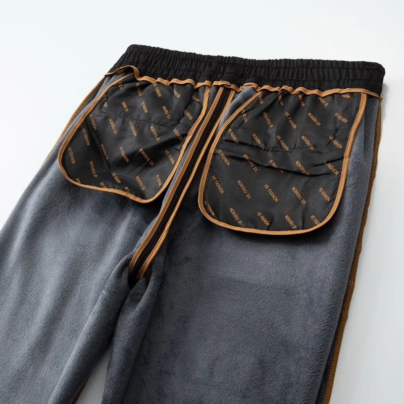 Winter Pants Men Straight Trousers Thicken Warm Oversize 6XL 7XL 8XL 10XL Plus Size Loose Fleece Formal Sweatpants Autumn Plush