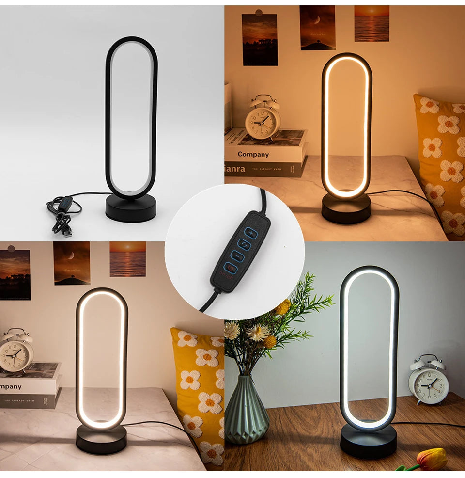 Bedroom Ring Night Lamp Living Room Three Color Dimmable Bed Lamp Led Night Lamp Ambient Light Desk Nightstand Table Accessories