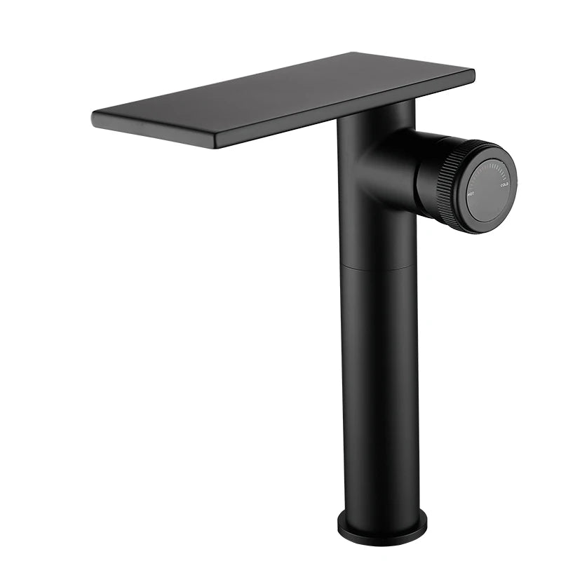 Bathroom Waterfall Basin Sink Faucet Black Faucets Brass Bath Faucet Hot&Cold Water Mixer Vanity Tap Deck Mounted Washbasin Tap