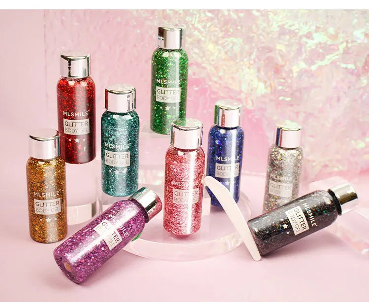 Eye Glitter Nail Hair Body Face Gel Art Waterproof High Gloss Glitter Body Multifunctional Makeup Decoration Party Festival