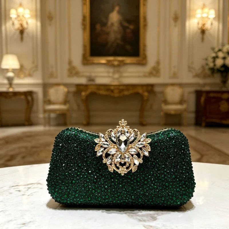 Luxurious Rhinestone Elegant Rhinestone Clasp Clutch Bag Women's Fashionable Elegant Evening Clutch Bag