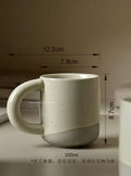 Nordic Style Ceramic Mugs 300ml Microwave Safe Glazed under Color Rough Pottery Spliced Mark Cup from Mainland China