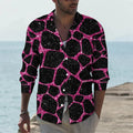 Men's shirt giraffe printed animal shirt autumn casual shirt men's cool shirt long sleeved pattern fun top size XS-6XL