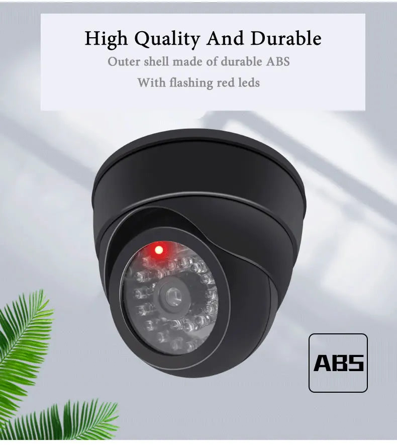 Creative Black Plastic Dome CCTV Dummy Camera Flashing Led Fake Camera Power Via AA Battery Surveillance Security System