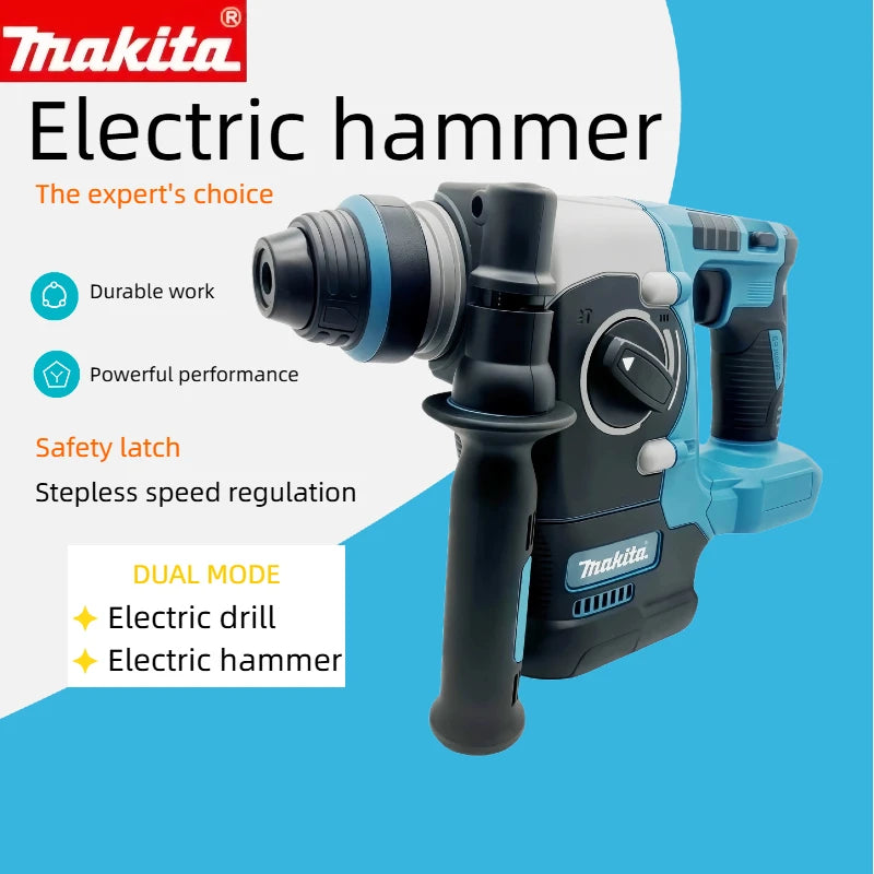Makita273  Electric Cordless Brushless Hammer Drill Rechargeable Rotary Hammer Drilling and Chiseling High torque power Tool