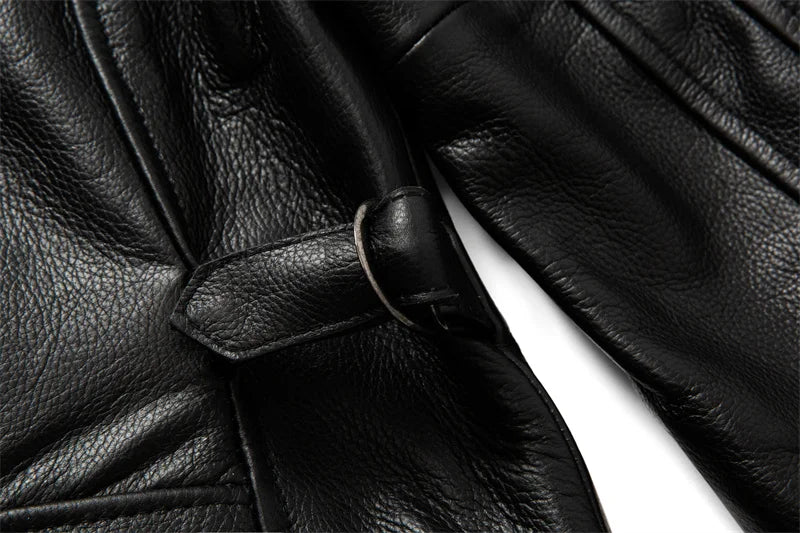 Motorcycle Leather Jacket Men's Windproof And Rainproof Off-road Motorcycle Riding Jacket Leather And Cowhide Slim Fit Jacket