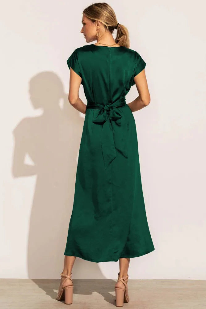 High Quality Spot Wholesale Fashion Summer Women Clothing High-end Satin Binding Elegant Drape Light Evening Dress Vestidos Y2k