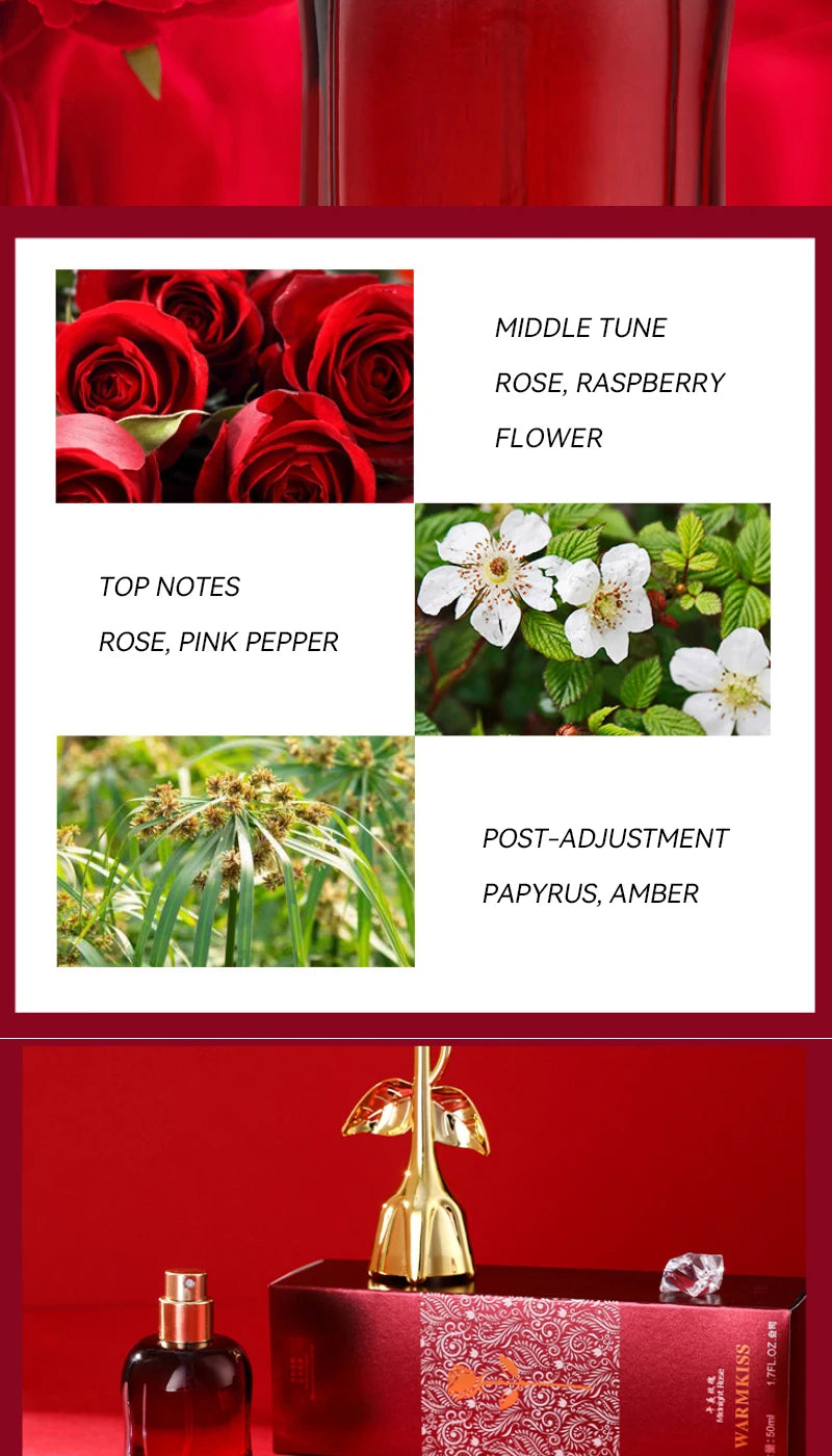 WARMKISS Midnight Rose Women Perfume Long Lasting Fresh Eau De Parfum 50ml Natural Floral Niche Scent For Romantic Date