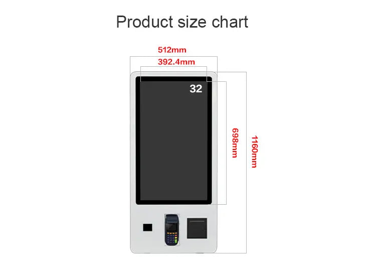 32inch Android Restaurant Menu Kiosks Self Service Ordering Bill Store Terminal Printer Pos Payment Banking Bakery Kiosk Machine