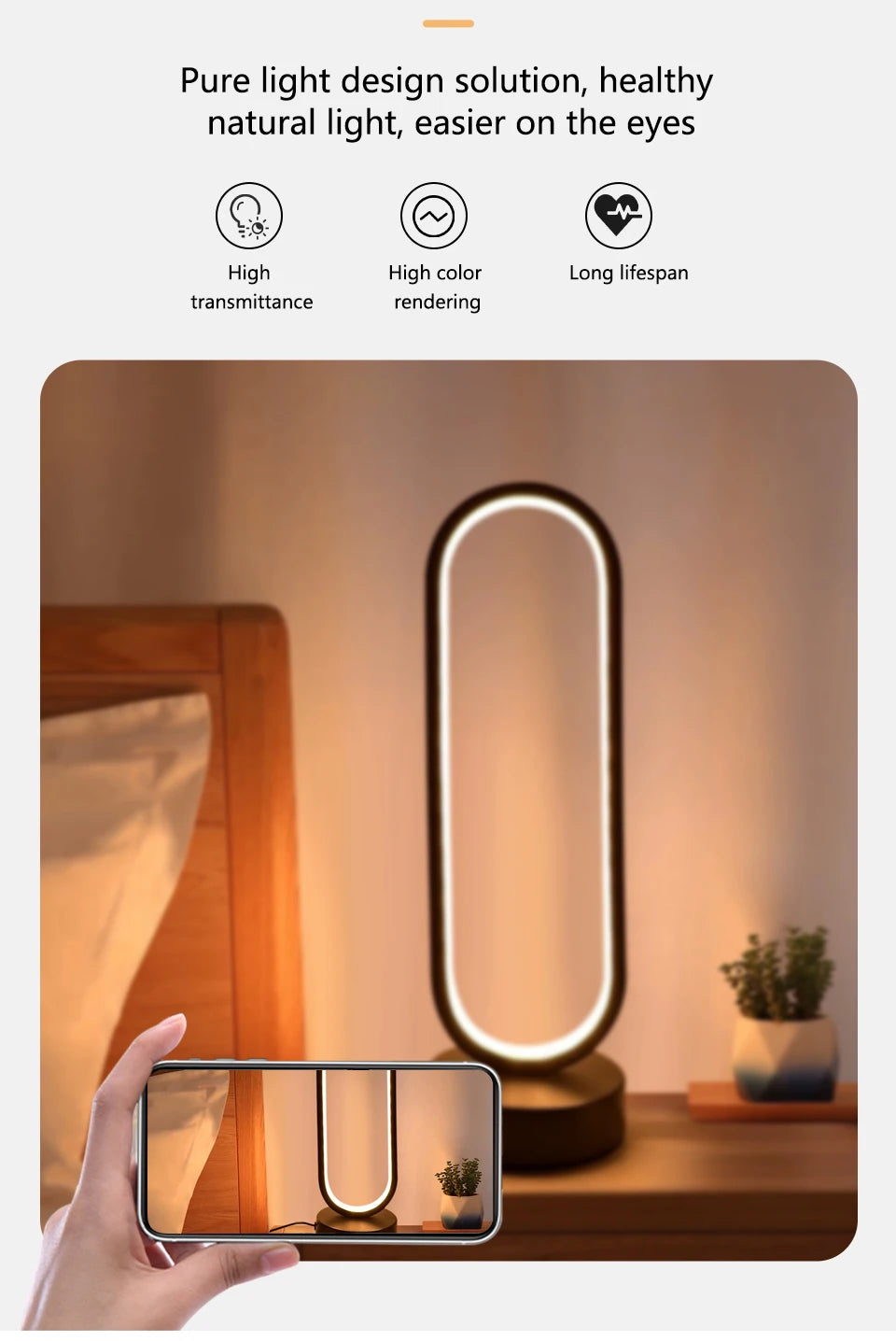 Bedroom Ring Night Lamp Living Room Three Color Dimmable Bed Lamp Led Night Lamp Ambient Light Desk Nightstand Table Accessories